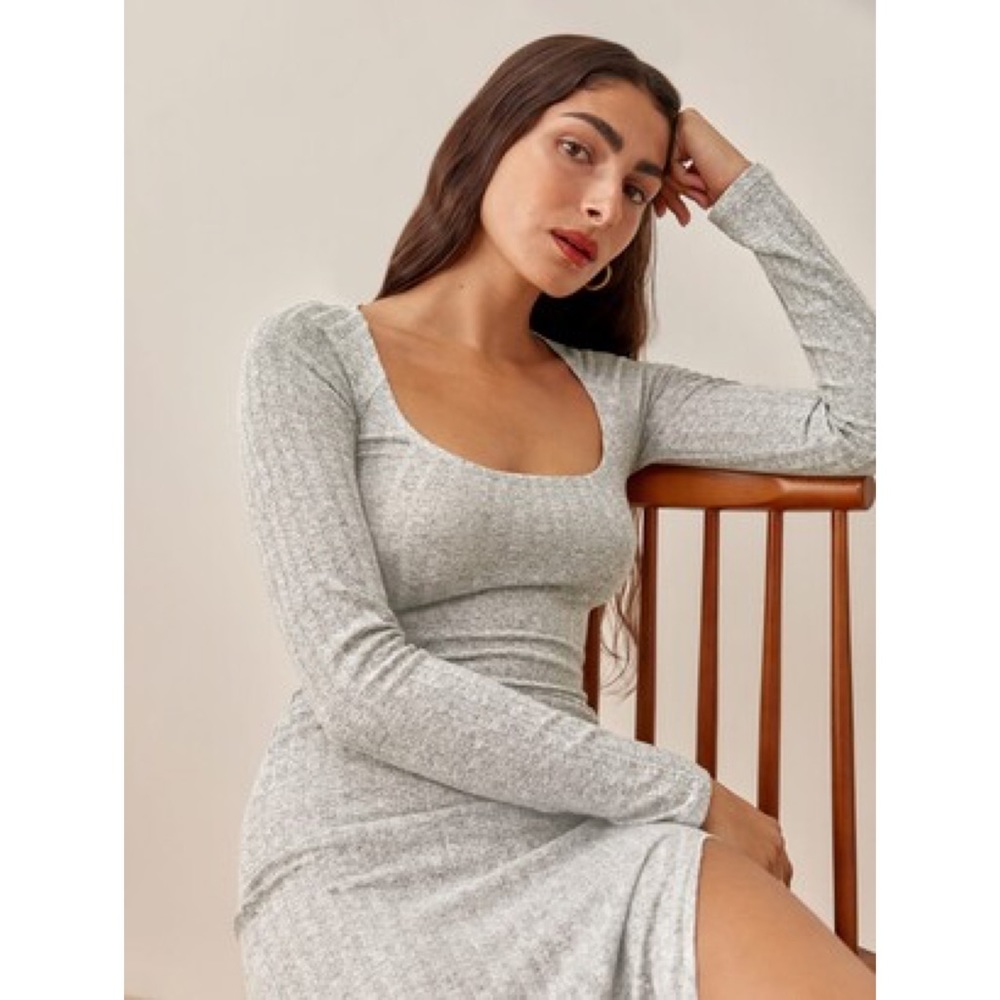 Reformation Lemon Dress in Grey Sz Med